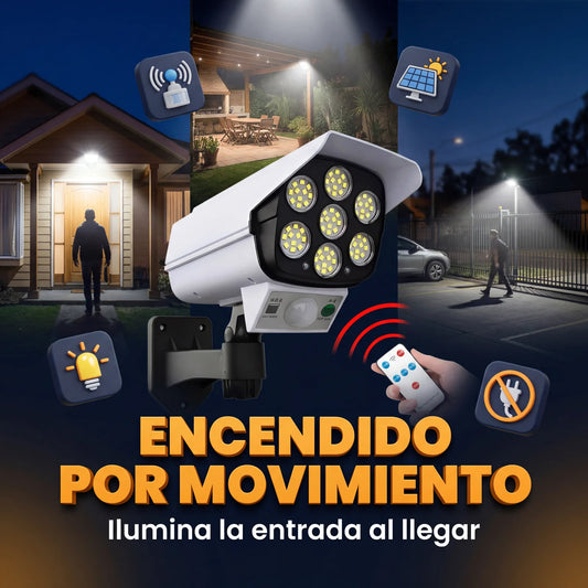Foco Solar con Sensor de Movimiento — Diseño Cámara